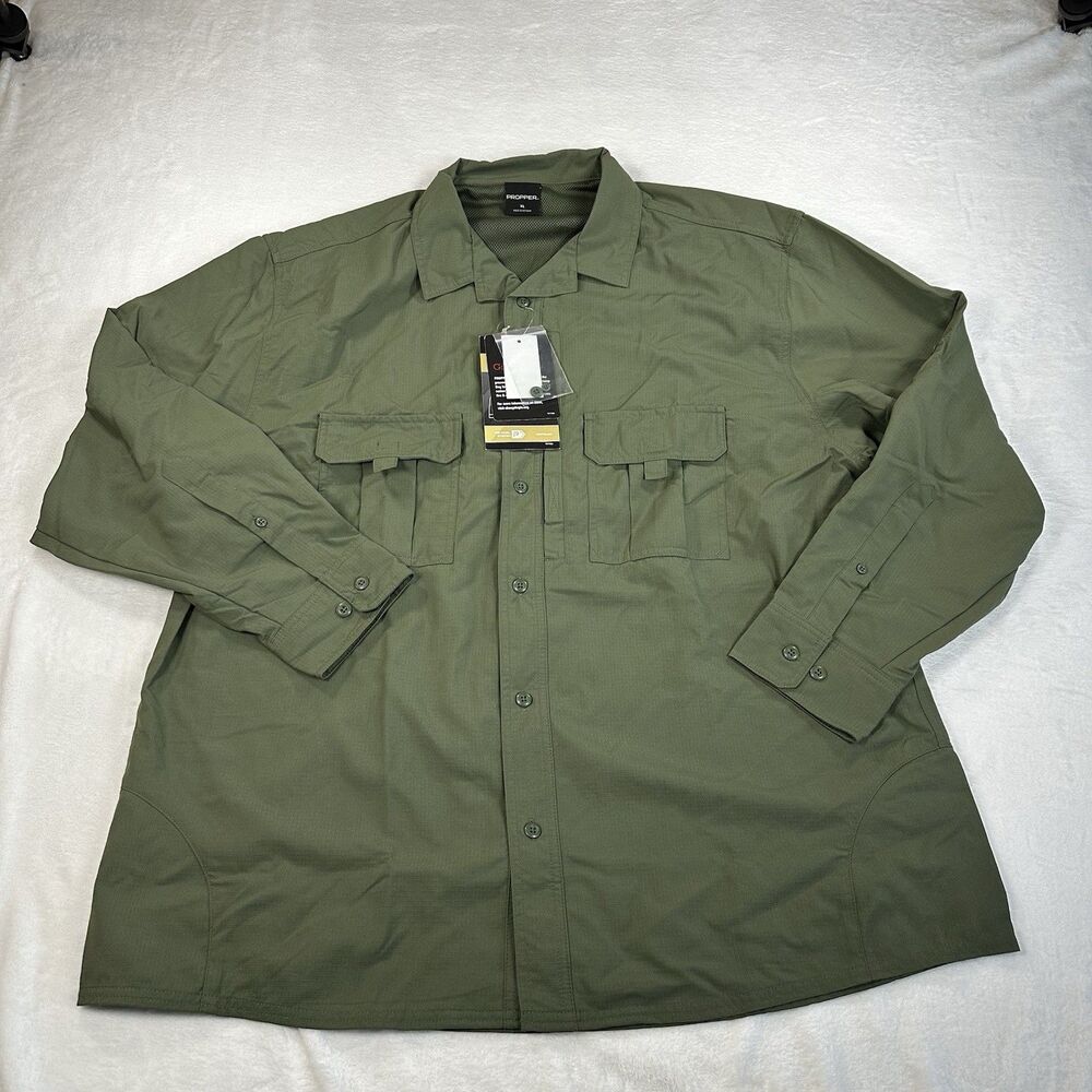 NEW Propper Tactical Uniform Shirt XL Olive Green Long Sleeve Ripstop Fishing